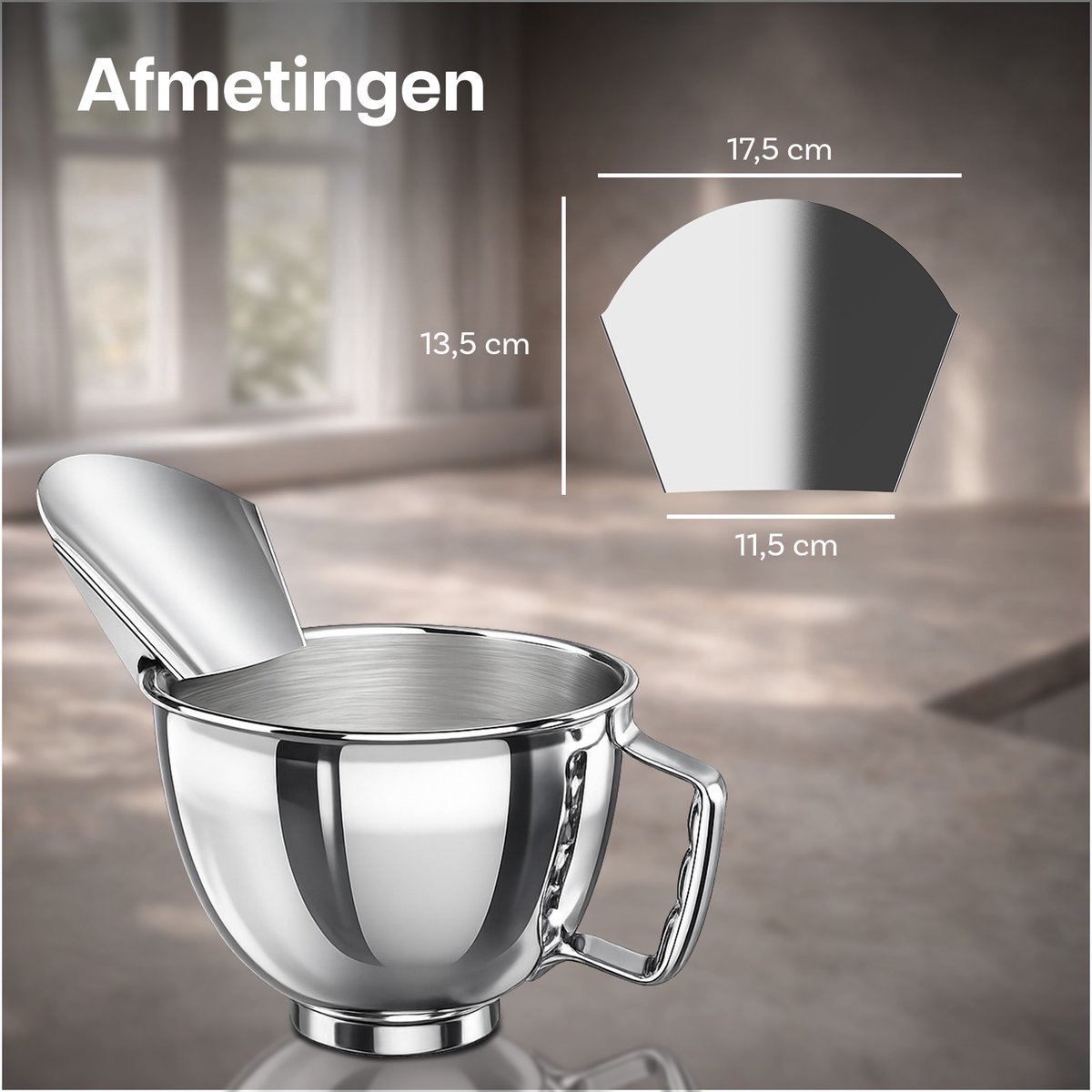 Gietgoot Roestvrij Staal voor KitchenAid 4.5–5 Quart Tilt-Head Stand Mixers Artisan & Classic Series van MMOBIEL – Gietgoot voor KitchenAid – Voorkomt Morsen, Makkelijk in Gebruik, Vaatwasserbestendig thumbnail 5