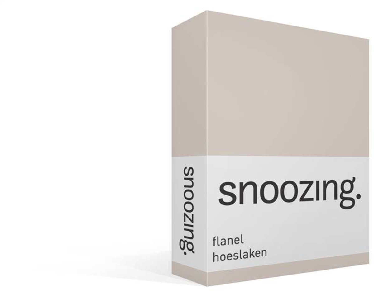 Snoozing flanel hoeslaken - 200x210/220 cm - Extra breed - Zand