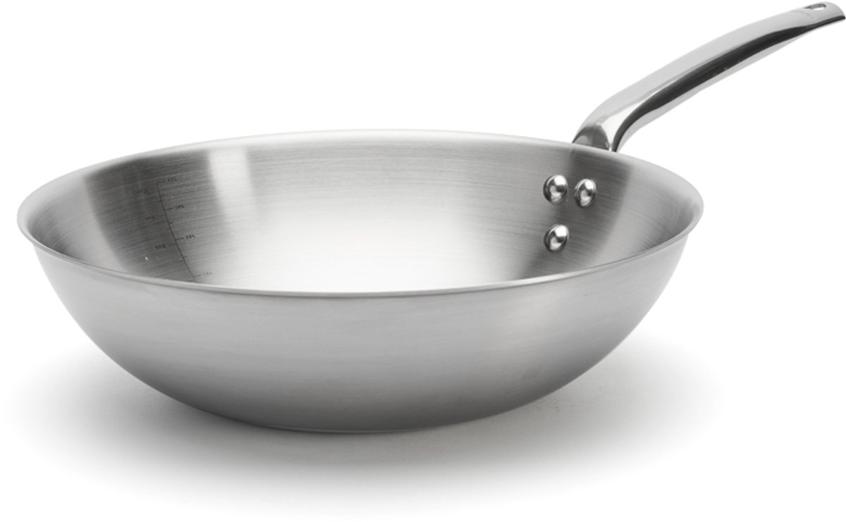 De Buyer Alchimy wok roestvrij staal ~32 cm