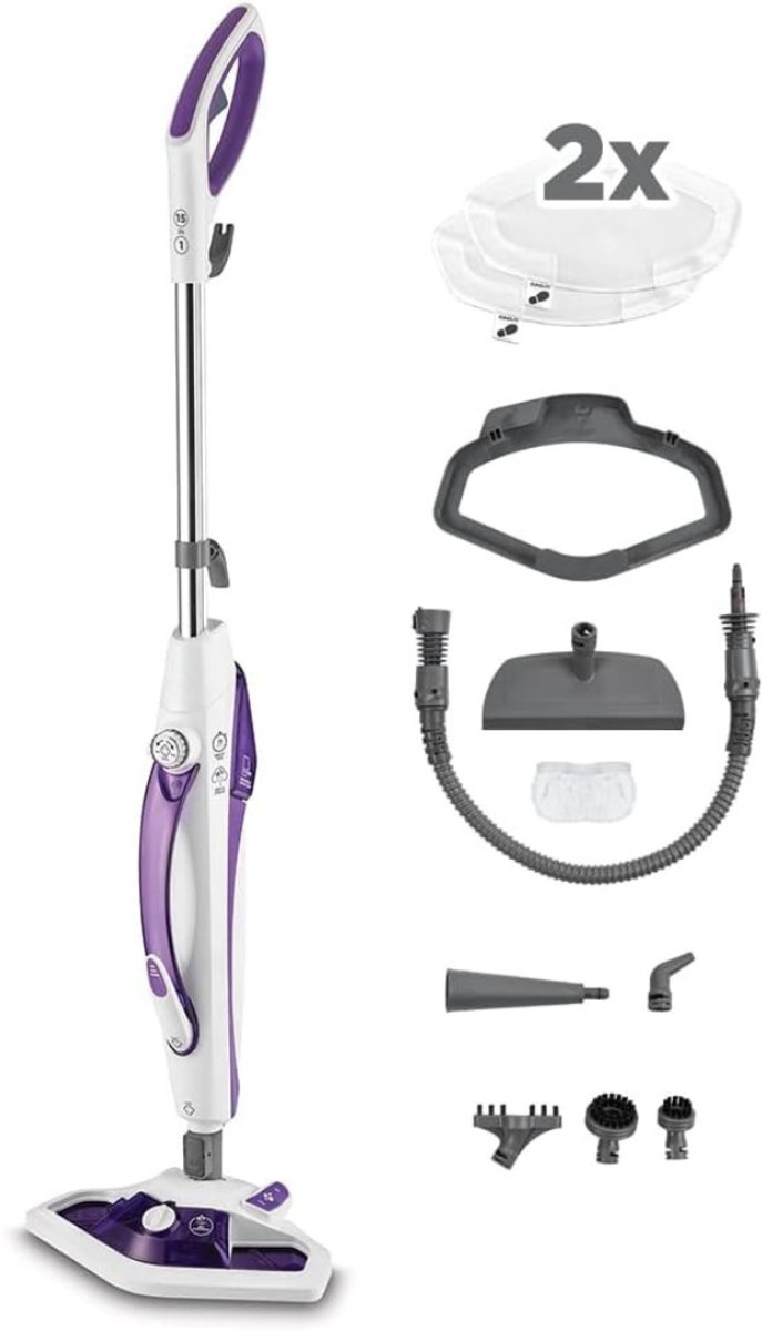 Zyrex® Stoomreiniger vloer - Stoomreiniger - Stoomreinigers - Paars - 32cm x 20cm x 112cm