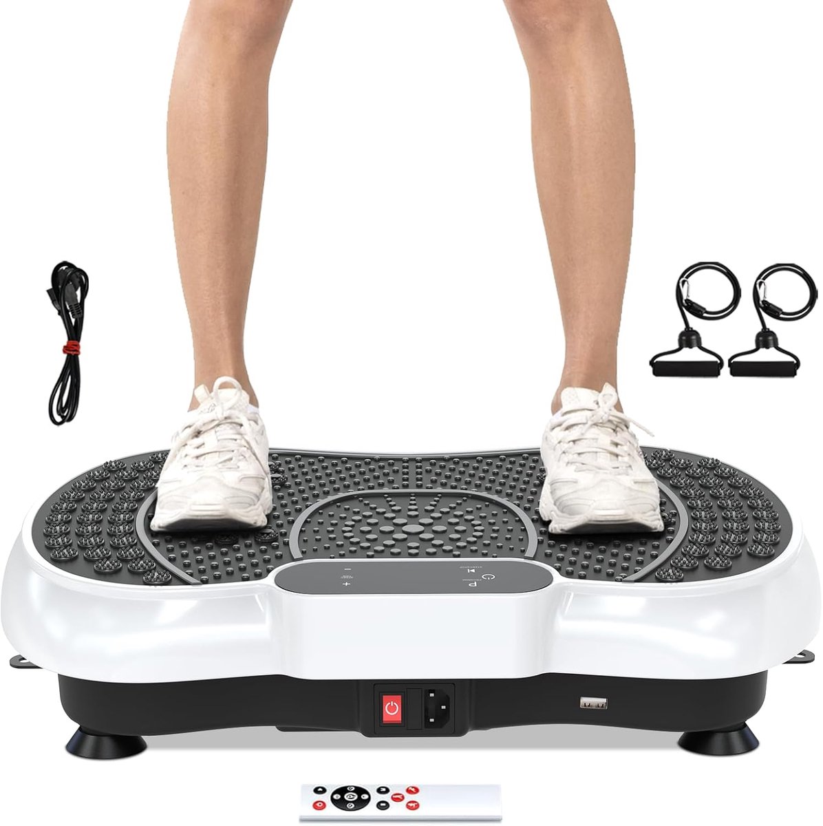 Trilplaat Fitness - Vibratieplaat - Trillingsplatform - Full Body Workout - 99 Snelheden - Met Weerstandsbanden - Bluetooth Speaker - LED Display - Afstandsbediening - Spieropbouw - Vetverbranding - Cardiotraining - Thuis Fitnessapparaat