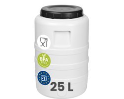 Garronda 25L Vat met wijde hals - Kuilvoer in vat – Bagagetrommel – Gistingsvat – Gistingscontainer – Voerton