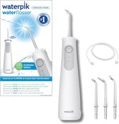 Waterpik Cordless Pearl draadloze elektrische waterflosser, oplaadbaar. Verwijdert tandplak, reinigt tussen tanden, waterdicht en ideaal voor reizen of kleine badkamers. Wit.