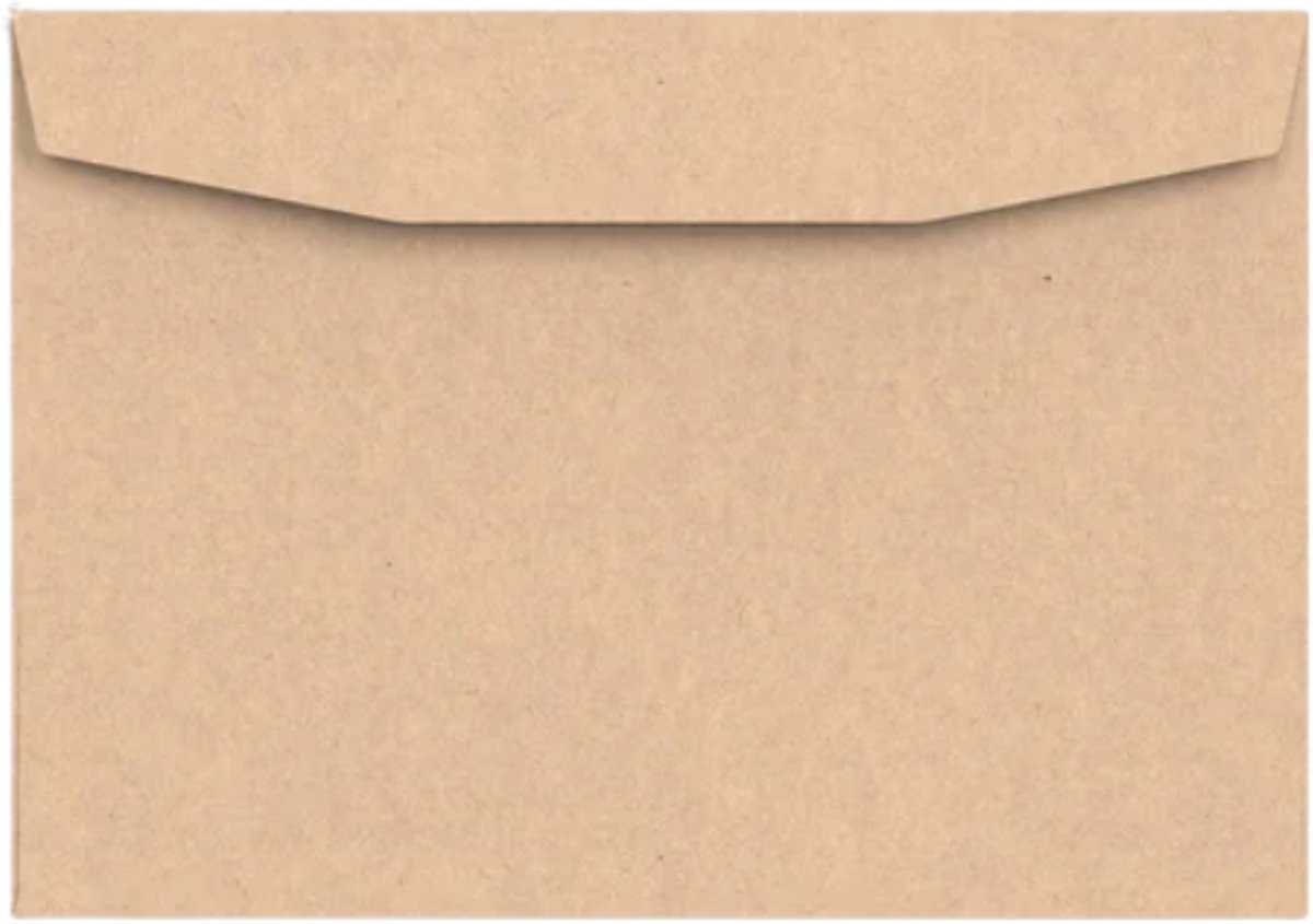 Yonico - Manilla Enveloppen - C6 Formaat 114 x 162 mm - 80 Gram - Bruin - Gegomd - 50 stuks