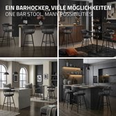 Set van 4 barkrukken 360° draaibaar donkergrijs 61x103x55 cm met armleuning, rugleuning en voetensteun tot 120 kg ML design