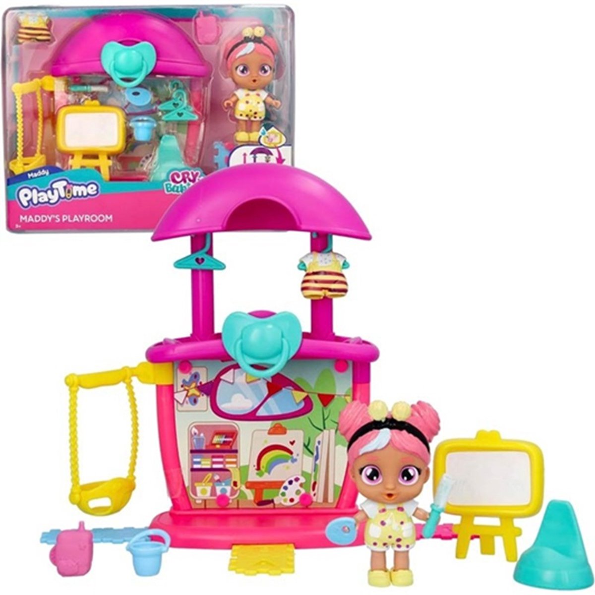 Cry Babies Playtime Maddy's speelkamer - Speelfiguren set - 8 cm groot figuur - Inclusief accessoires