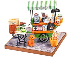 Robotime Aromatic Coffee Cart - Rolife DIY Miniature House Series - DG182 - Miniatuur - Bouwpakket - Cadeautip