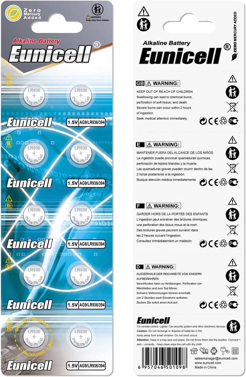 Knoopcel Batterijen - Kleine Batterijen - Kleine Apparaten - Alkaline Technologie - 1.5 Volt
