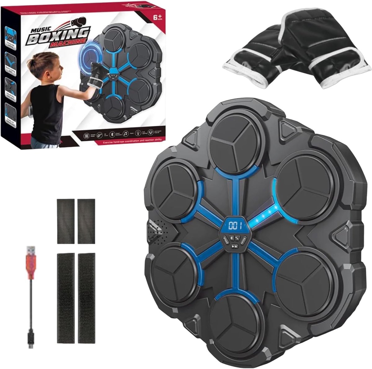 Muziek Boksmachine - Ponsentrainer - Interactieve Training - Met Kleurlichten - 34 x 4 x 315 cm - Meerkleurig