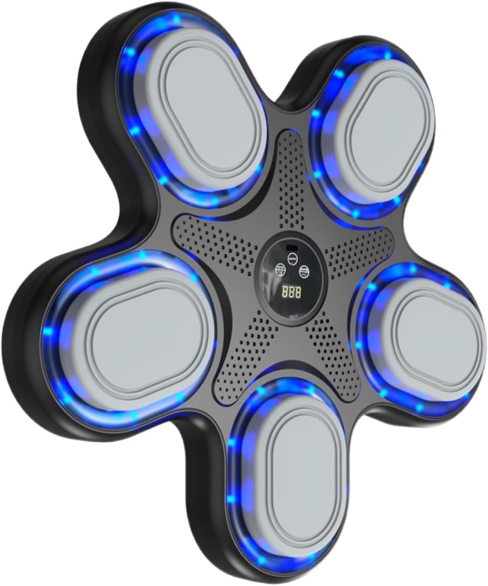 Muziek Boksmachine - Boksmuziek Trainer - Fitness Training - Dynamische LED Verlichting - 37x35x5 cm - Zwart