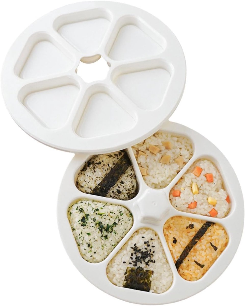 Rijstvorm Driehoek Sushi Maker Onigiri Maken Antiaanbak Ontwerp 25.7cm Breed Wit