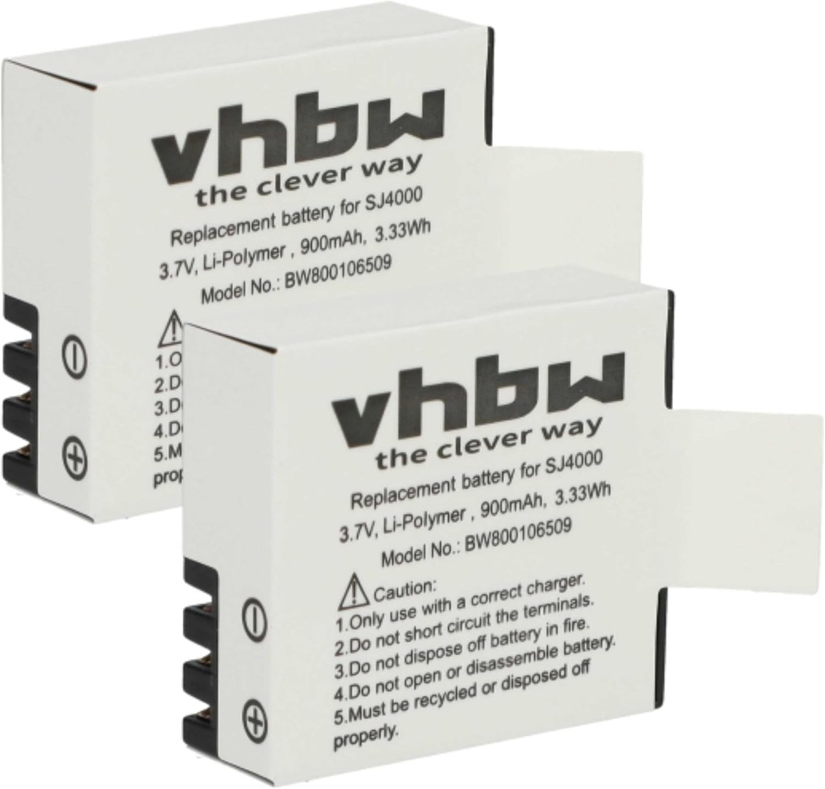 Reserve Batterij Set - Camera Energie - Video Opnames - Met Informatiechip - 900 mAh