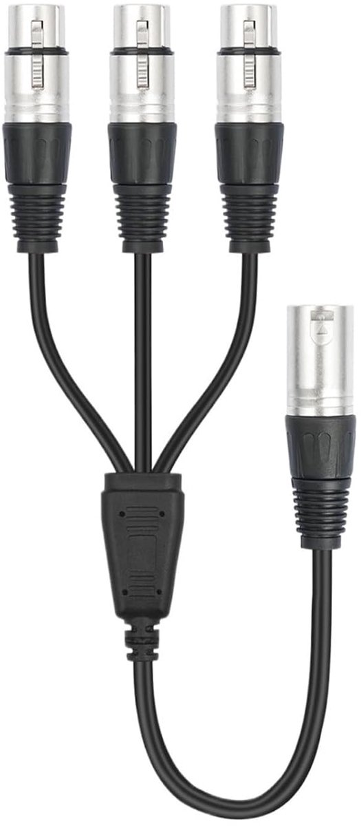 XLR Splitter Kabel - Microfoon Y Kabel - Signaal Splitsen - Dubbele Afscherming - 60 cm
