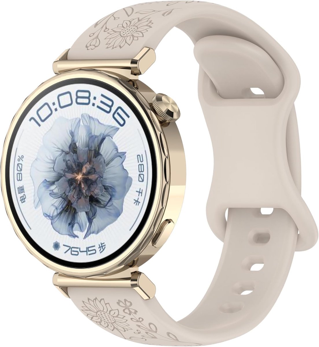 Bloemenarmband Smartwatch - Siliconen band - Dagelijks gebruik - 20mm breedte