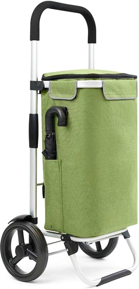 Boodschappentrolley - Boodschappenwagen - Boodschappen Doen - Met Koelvak - 41 Liter - Groen