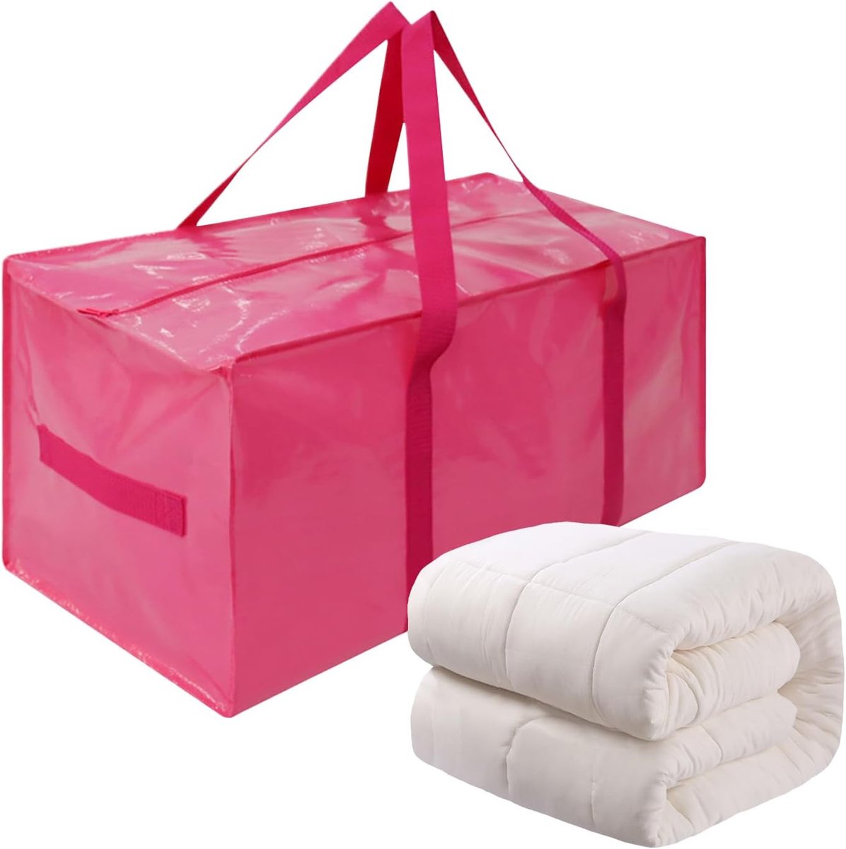 Verhuis Tassen - Opberg Zakken - Ruimtebesparend Opbergen - Waterdichte Container - 73x33x36 cm - Roze