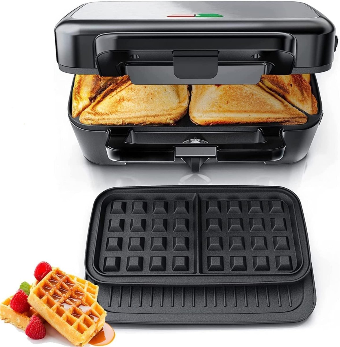 CLVP® Wafelijzer met verwisselbare platen - Wafelijzer -Zwart