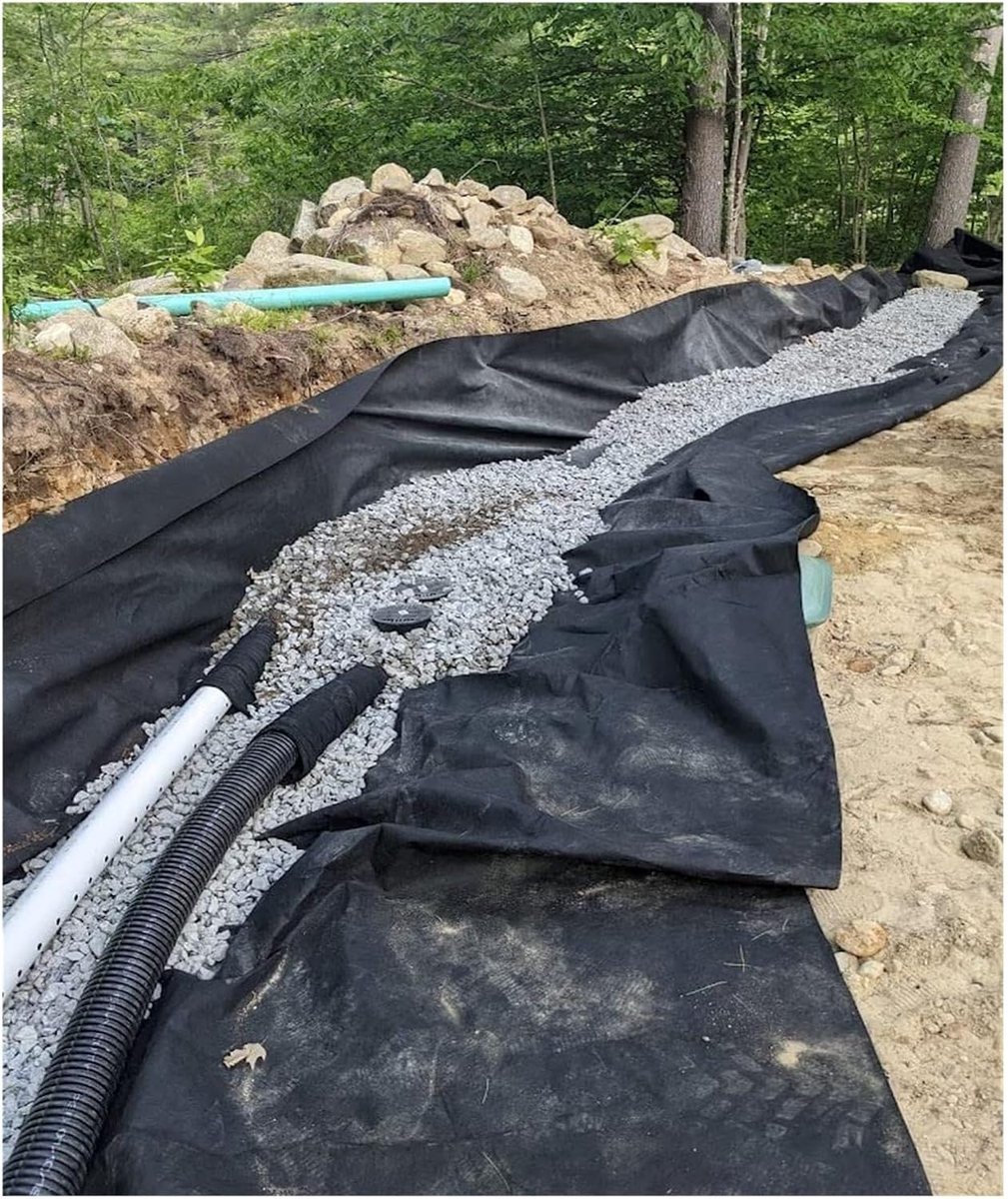 Geotextiel Stof - Onkruidbarrière Bodembedekker - Drainage en Keermuren - Hoge Waterdoorlaatbaarheid - 1mx2m - Zwart