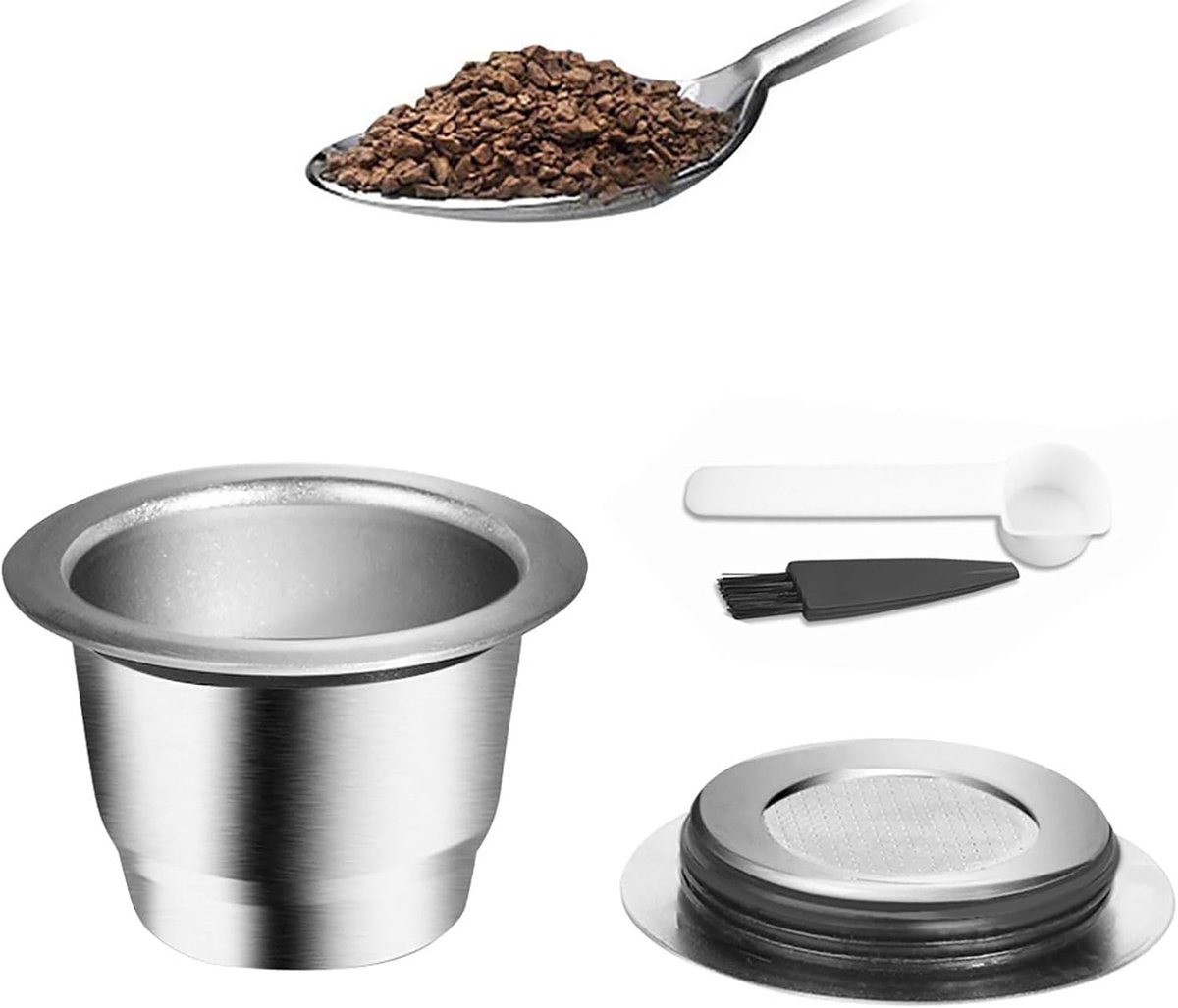 Herbruikbare Koffiecapsule - Roestvrijstalen Peulen - Verse Koffie Zetten - Vaatwasmachinebestendig - 0.13 oz Capaciteit