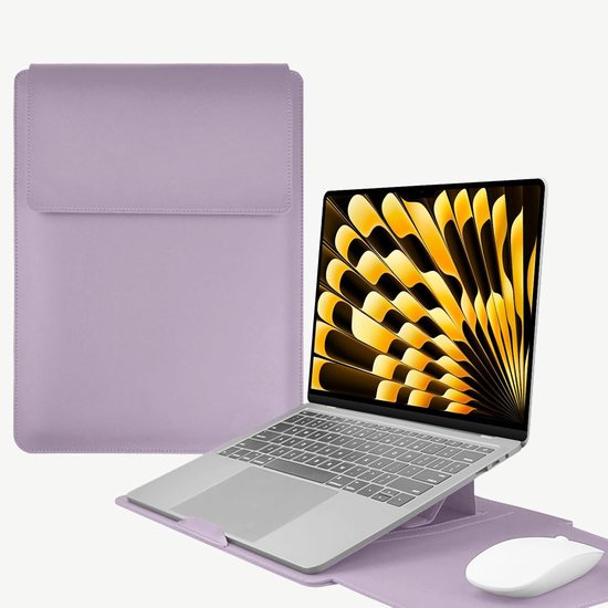 Originap 15-16 inch housse de laptop, sac laptop avec support, sac informatique avec compartiment accessoires pour MacBook Pro 16, 15 inch Dell, Lenovo, Acer, Huawei MateBook (15-16 inch, gris/violet)