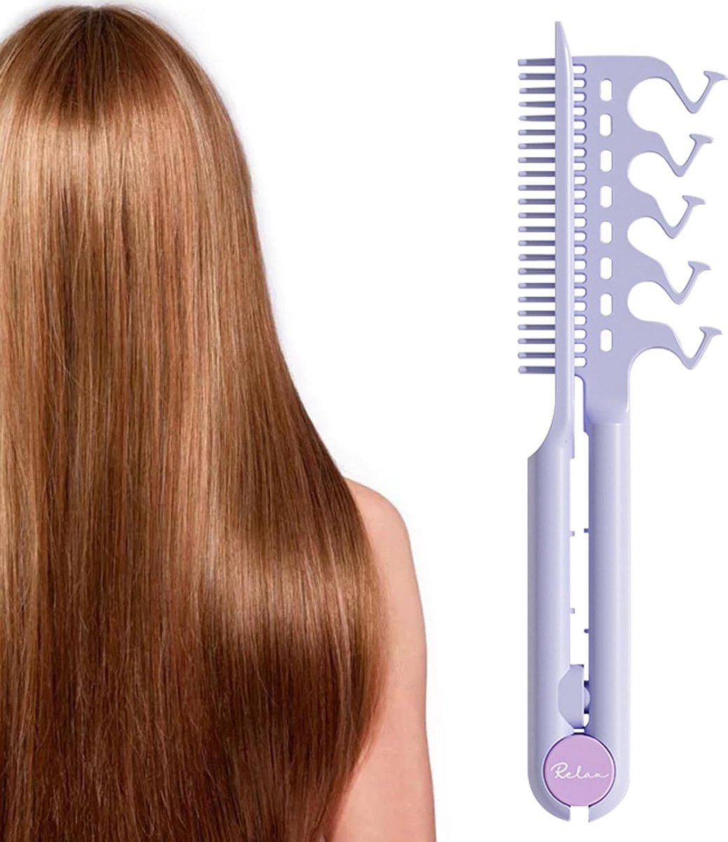 Haarkam V-vorm - Stijlkam Volume - Thuis Haar Stylen - Antistatisch Effect - 25 x 6.5 cm - Paars
