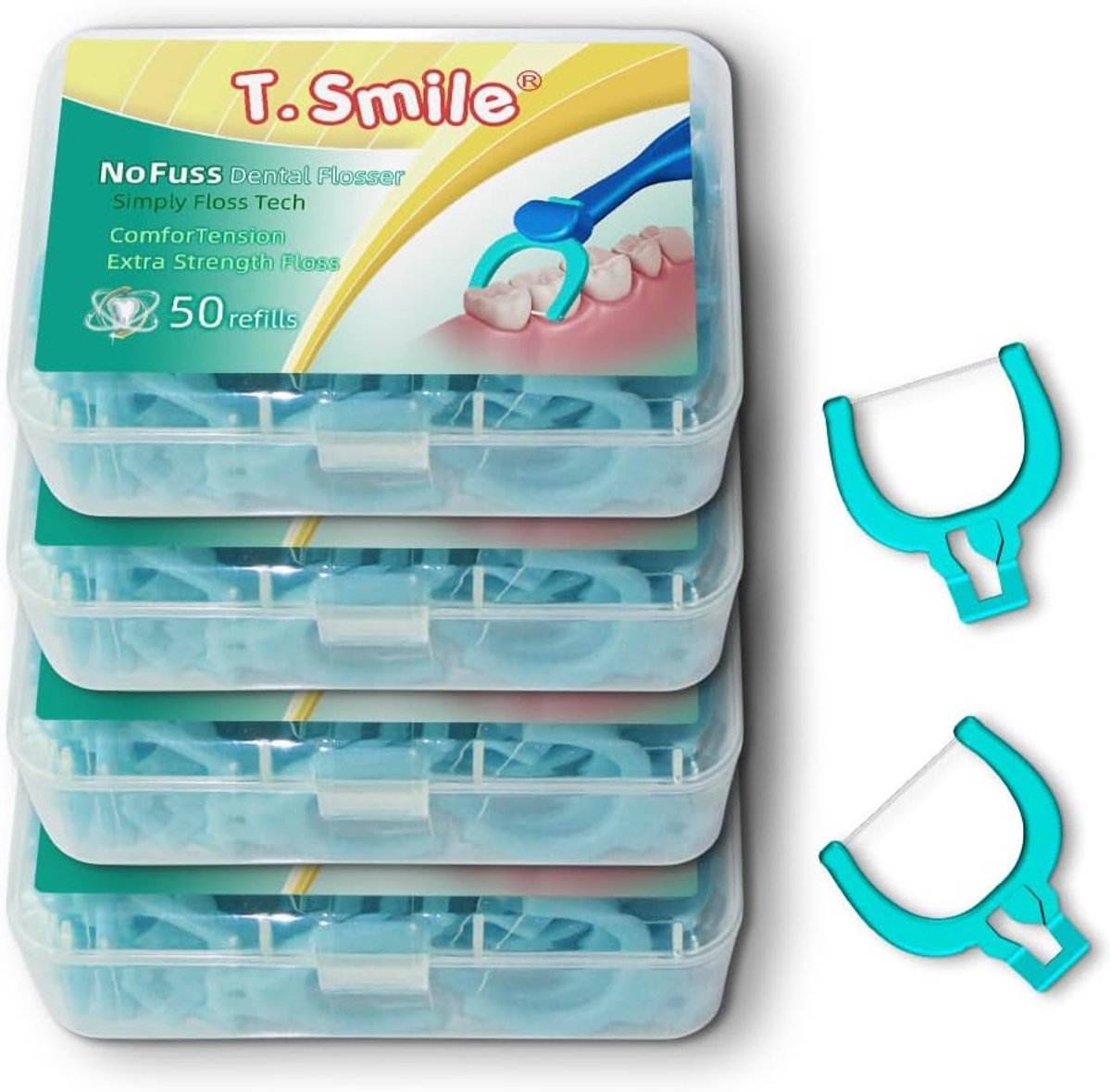 Tandflossers Navulbaar - Interdentale Reiniging - Mondhygiëne Dagelijks - Duurzaam Herbruikbaar Handvat - 220 gram