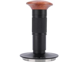 Koffiestamper met Schaal - Espresso Aanstamper - Perfecte Espresso - Automatische Rebound Veer - 58 Mm Diameter - Walnoot Handvat