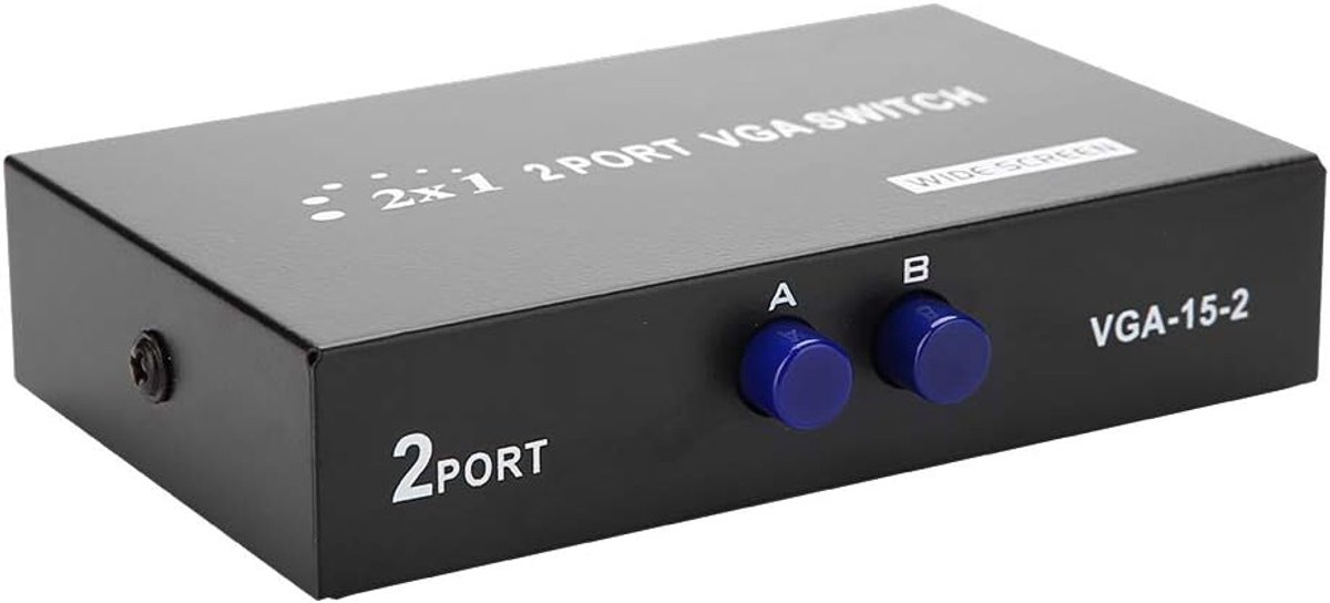 VGA Switcher - Monitor Selector - Apparaat Wisselen - 2 In 1 Uit - 11 x 8 x 2.5 cm
