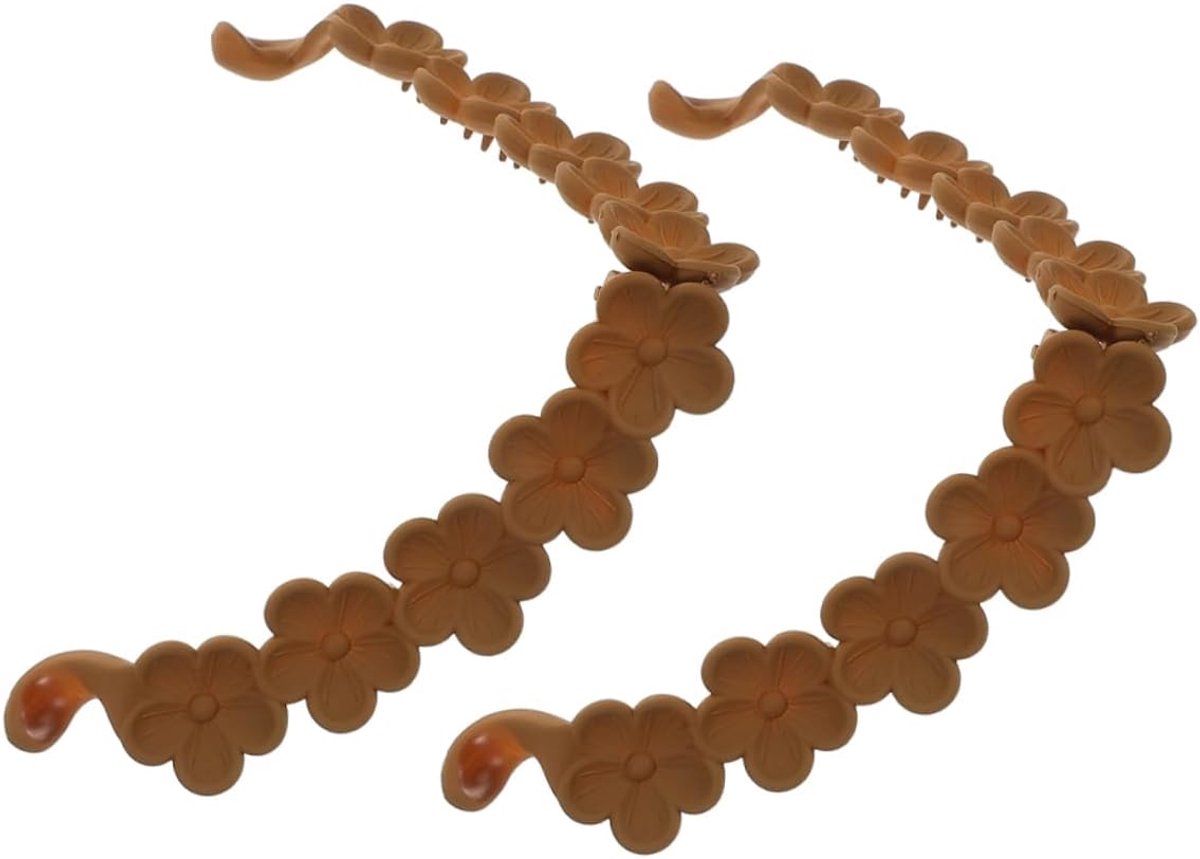 Bananenklemmen Set - Haarclips Vrouwen - Haar Styling - Antislip Functie - 10.2 cm - Koffie