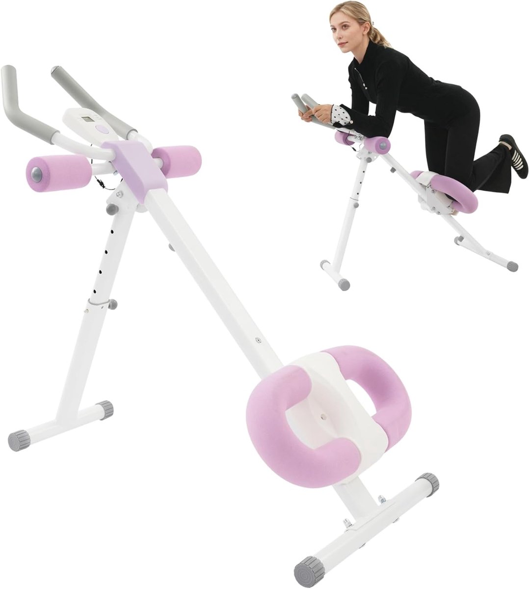 Buikspiertrainer met display - Core trainer ab trainer - Effectieve thuis workout - Verstelbaar design met banden
