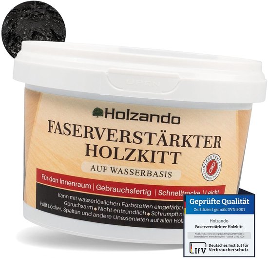 Vezelversterkte houtkit - Houtplamuur reparatie - Binnen buiten - Extra sterk vezelversterkt - 250 gram - Wit — afbeelding 3