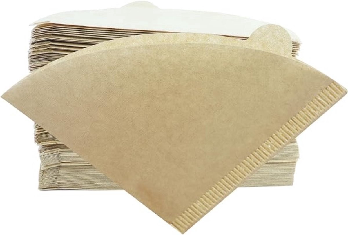 V-vormige koffiefilters, 200 stuks, bruin papier, voor een rijke smaak