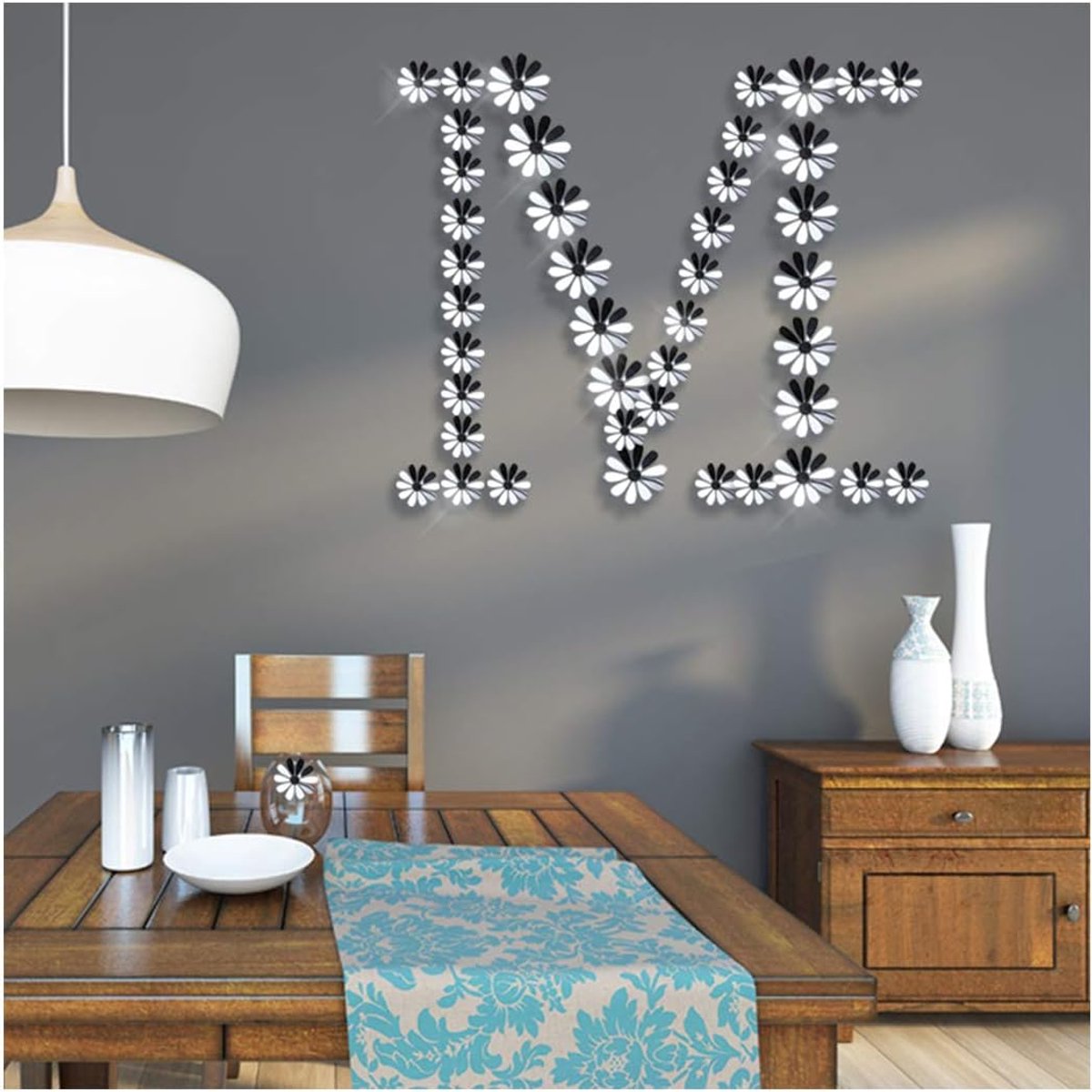 Bloemen Muurstickers - Spiegel Decoratie - Woonkamer Aankleding - Zelfklevend Vinyl - 12 S