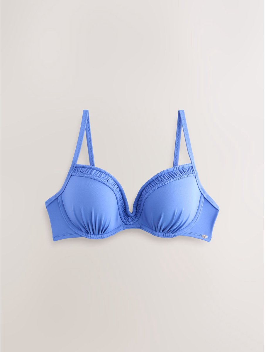 Next - Dames - Bikinitop met beugel, vullingen en ruches - Blauw