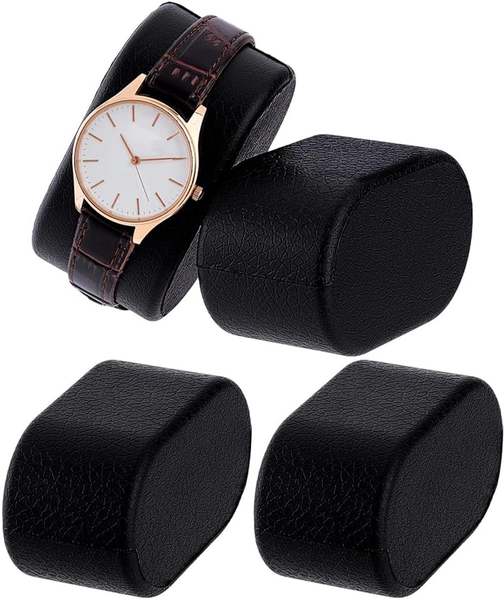 Horloge Kussens - Display Kussentjes - Horloge Presentatie - Set van Vier - 4x7x3.5 cm - Zwart