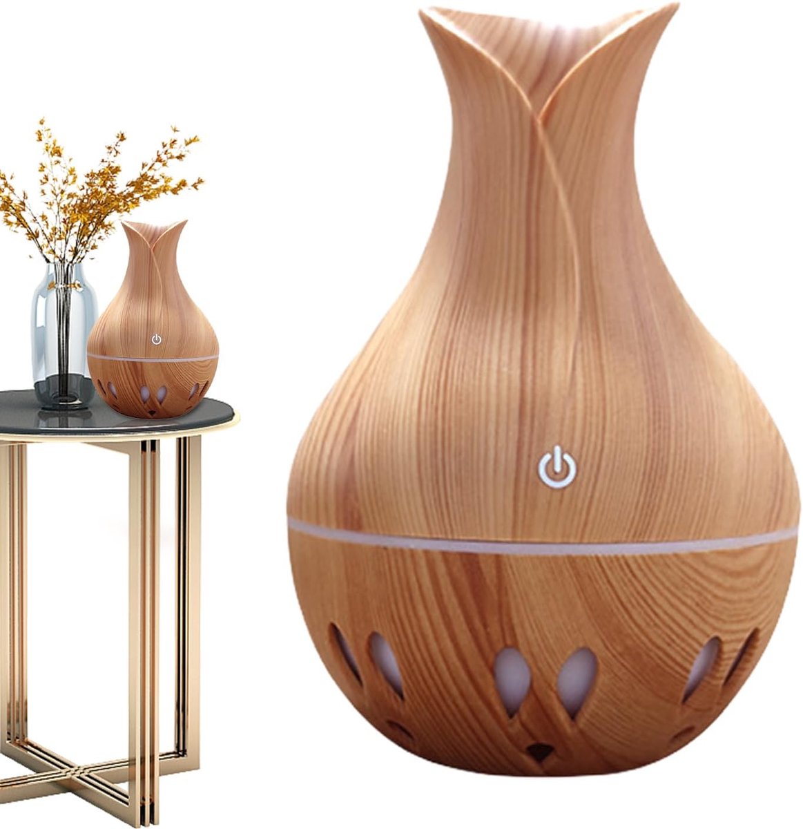 Aromatherapie Diffuser - Luchtbevochtiger Verstuiver - Sfeer Verbeteren - Oplaadbaar Compact Model - 15.8 x 10.4 x 10.4 cm