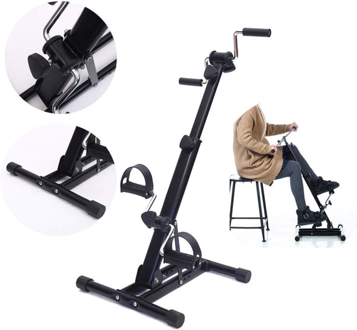 Pedaaltrainer Hometrainer - Indoor Fitness Apparaat - Arm en Been Training - Verstelbare Weerstand - 50x30x11 cm