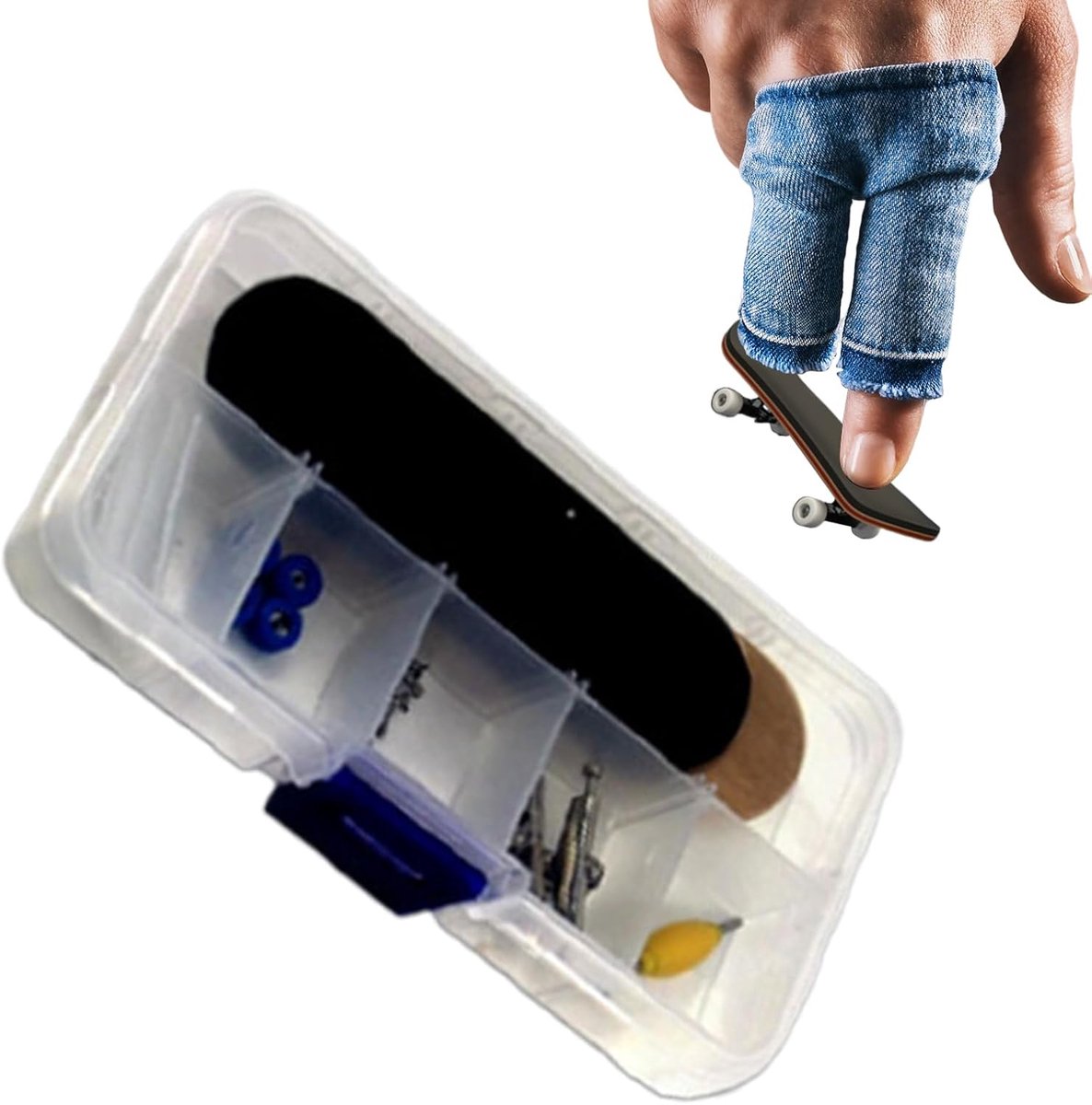 Vingerspeelgoed Skateboards Miniatuur Speelgoed Interactief Decor Hout en Legering 12x6x2 cm