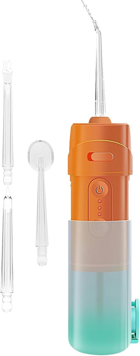 Elektrische Monddouche - Water Flosser - Dagelijkse Mondhygiëne - Vijf Reinigingsmodi - 240 ml Tank - Oranje