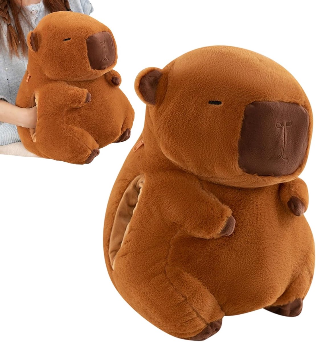Handwarm Kussen - Pluche Warmer - Koude Dagen - Met Kruik - 30 cm Pop