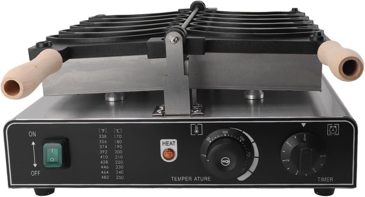Wafelmaker - Banaanvormige Maker - Snel Bakken - Dubbelzijdig Verwarming - 1800W Vermogen