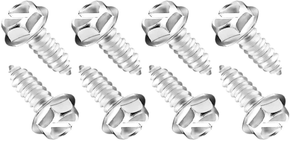 Allecto - Kentekenplaathouders - Roestvrij staal - Anti-diefstal - Zilver - Bevestiging - Auto - Zilver - Set van schroeven