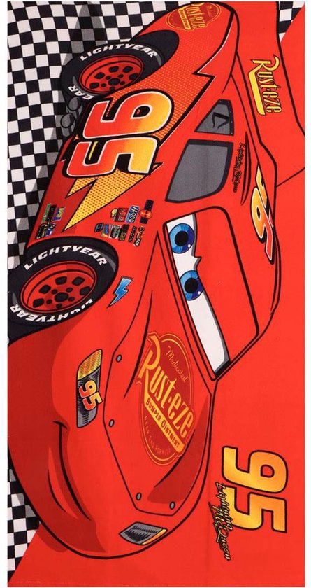 Strandhanddoek Cars - 70 x 140 cm. - Disney Lightning McQueen - Handdoek - Rood