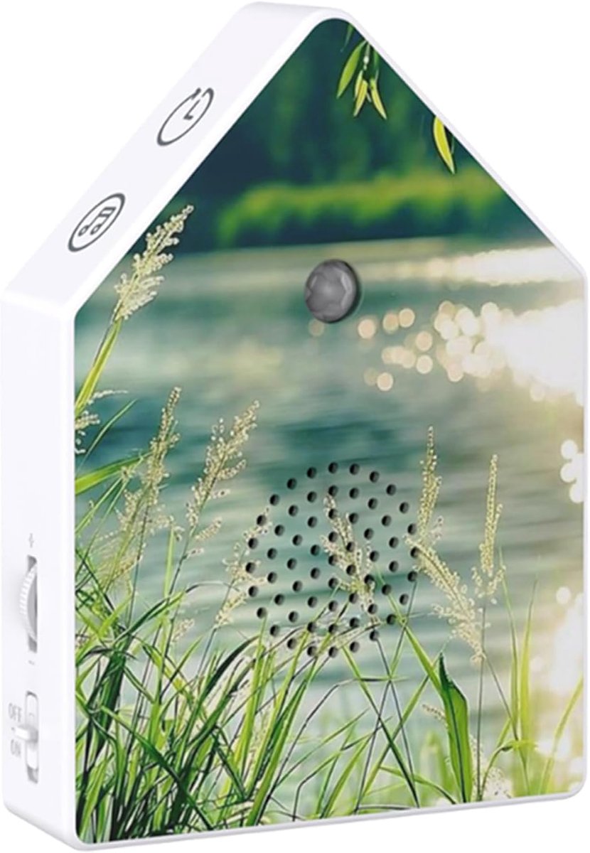 Zingende vogelbox - Geluid muziekapparaat - Ontspanning creëren - Met bewegingssensor - 15x10.8x3.7CM - Natuur design