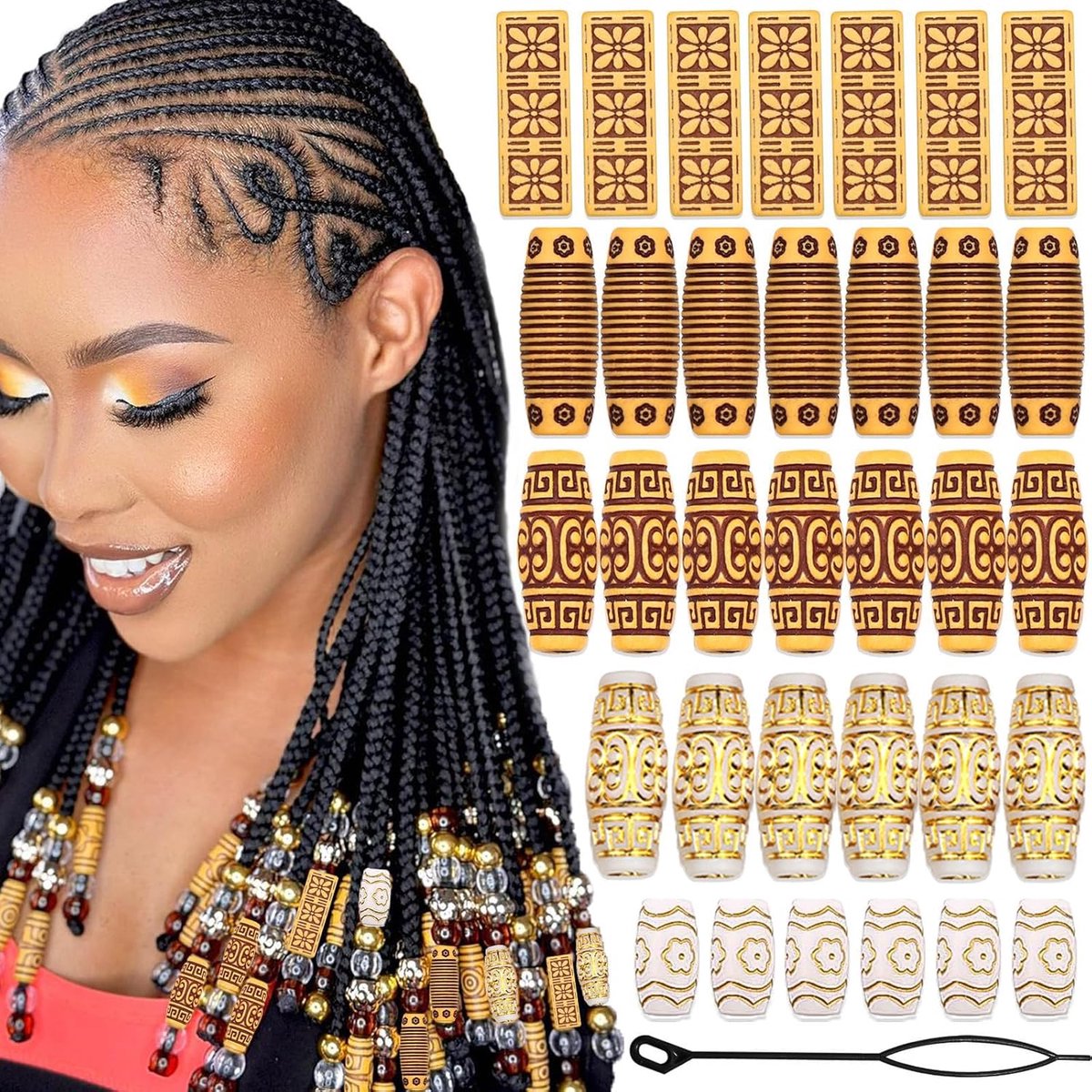 Haar Parels Set - Vlecht Sieraden - Creatieve Styling - Inclusief Tool - 19 gram