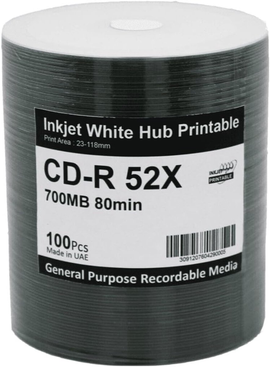 Lege CD's - Opslagmedia - Data Archivering - Volledig Bedrukbaar - 700 MB 80 Min - Wit