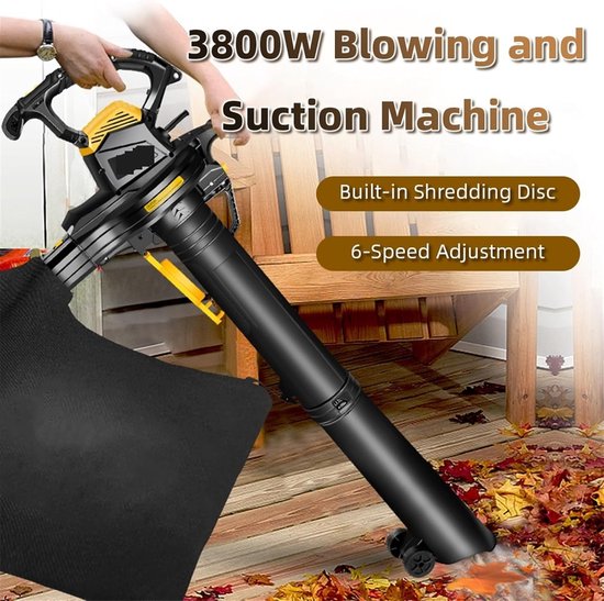 Krachtige Tuin Bladveger - Bladbreker Buiten Stofzuiger - Tuinonderhoud Gemak - Instelbare Snelheid 3800W - 40L Stofzak — afbeelding 5