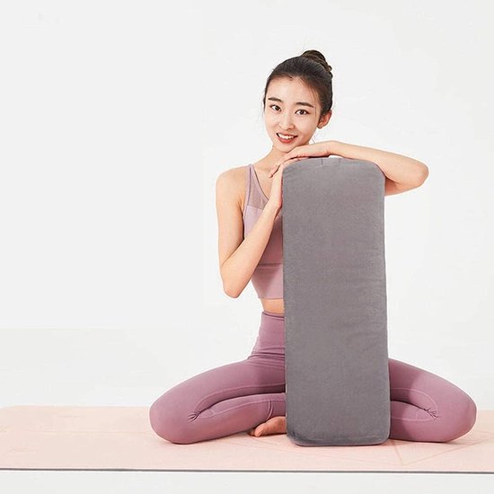 Yoga Kussen - Ondersteunend Bolster - Ontspanning en Training - Machine Wasbare Hoes - 68x26x13 cm - Grijs — afbeelding 2