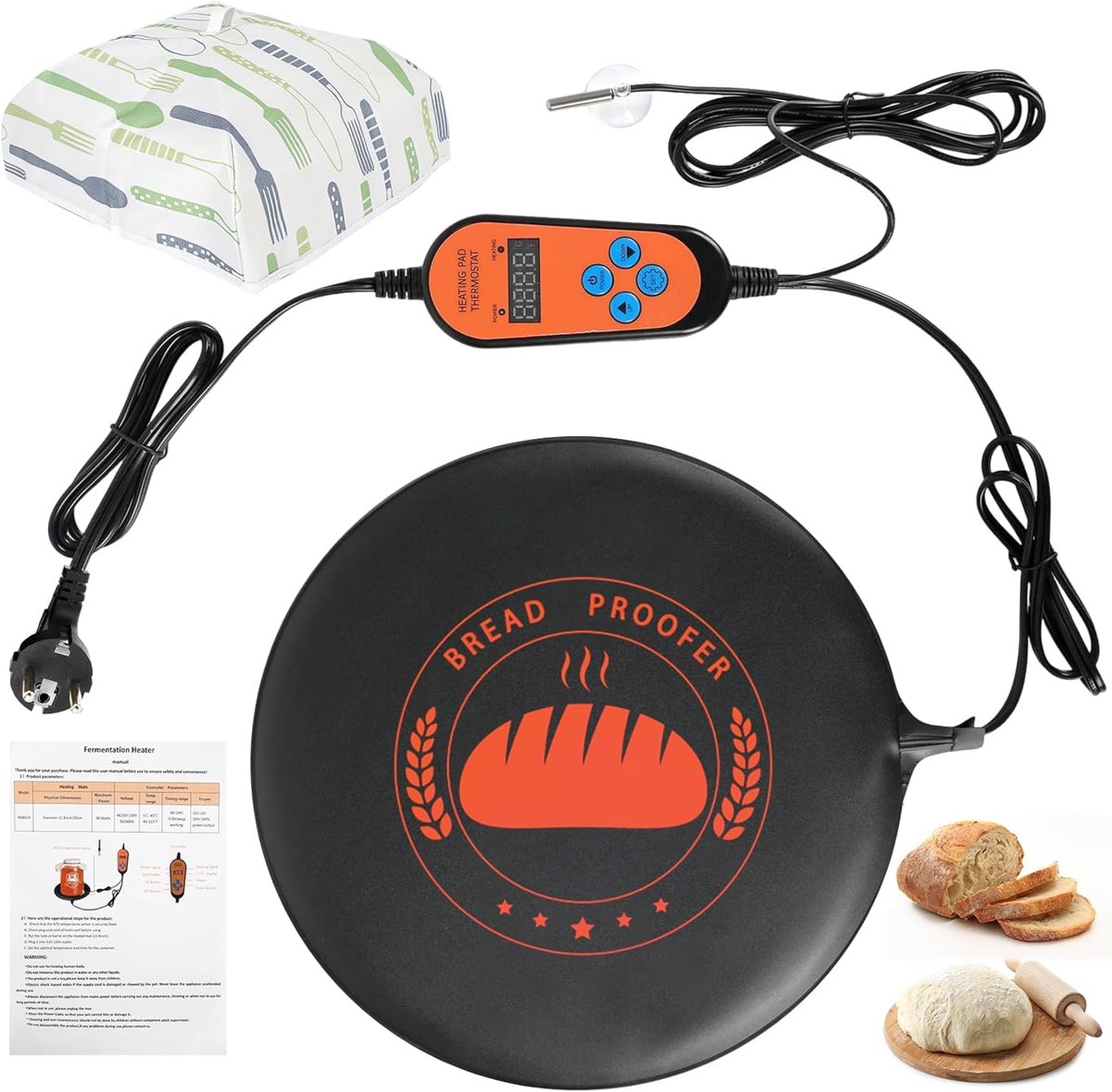 Brood Verwarming Brood Warmhouder Zuurdeeg Bakken Instelbare Temperatuur 30x30cm