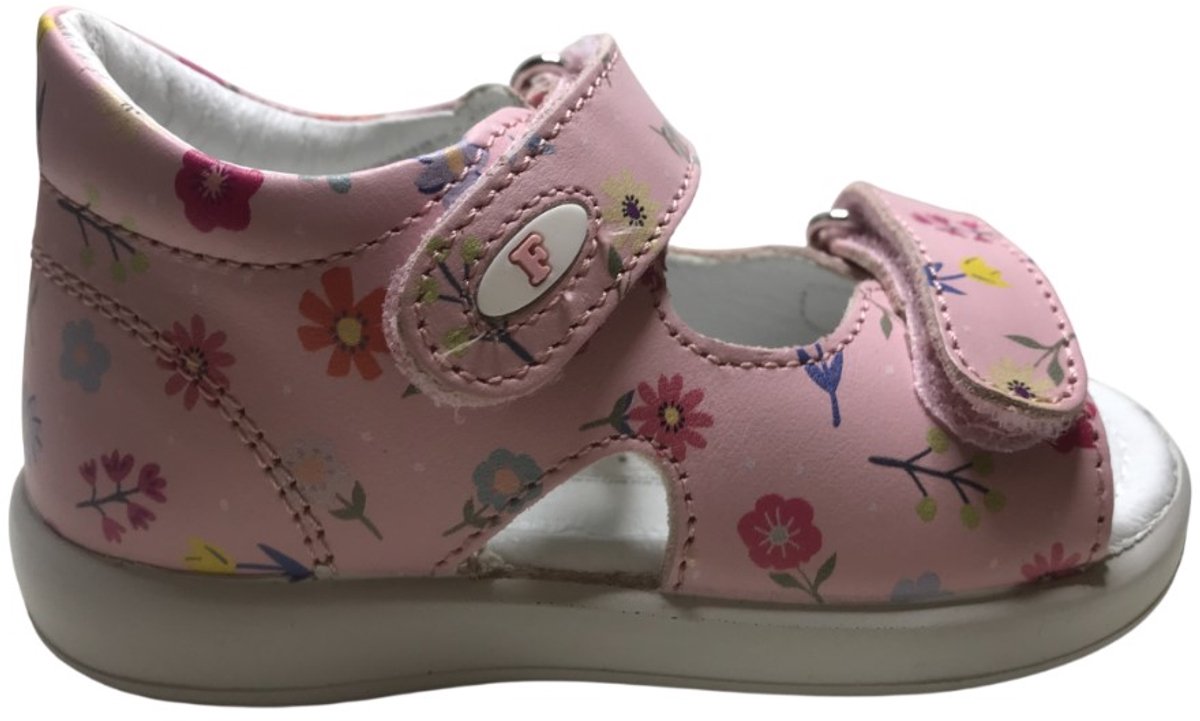 Falcotto - New River - mt 20 - velcro's lederen sandalen - bloemen - roze